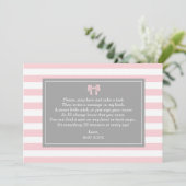 Invitation Pink Stripes avec Bow Baby shower livre d'hôtes (Debout devant)