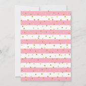 Invitation Pink Stripes Black Hair Girl First Holy Communion (Dos)