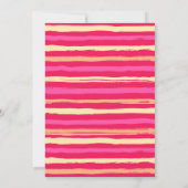 Invitation Pink Stripes Coloré Bonjour 80 Fille Anniversaire (Dos)