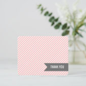 Invitation Pink Stripes Flat Merci Notes (Debout devant)