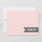 Invitation Pink Stripes Flat Merci Notes (Devant)