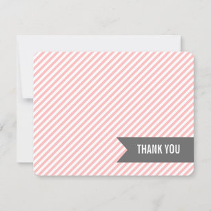 Invitation Pink Stripes Flat Merci Notes