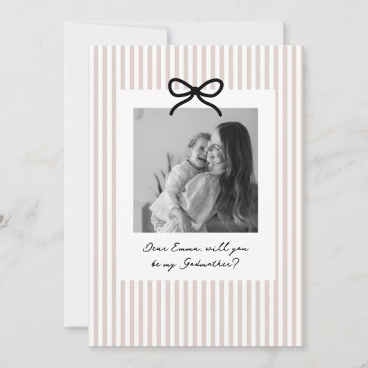 Invitation Pink Stripes Godmother Proposal (Devant)