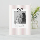 Invitation Pink Stripes Godmother Proposal (Debout devant)