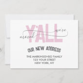 Invitation Pink Stripes We Moved Y'all Moving Announcement (Devant)