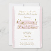 Invitation Pink Stroke Gold minima Fête des mariées moderne (Dos)