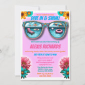 Invitation Pink Summer Splash Anniversaire Pool Party Invitat (Devant)