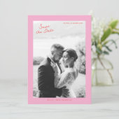 Invitation Pink Summer Wedding Save the Date (Debout devant)