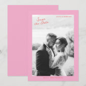 Invitation Pink Summer Wedding Save the Date (Devant / Derrière)