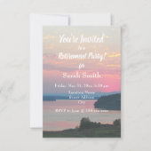 Invitation Pink Sunset Photo Retraite Party (Devant)
