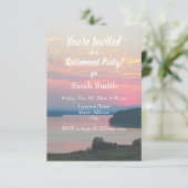 Invitation Pink Sunset Photo Retraite Party (Debout devant)