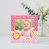 Invitation Pink Sunshine Polka Dot 1er Anniversaire Photo (Debout devant)
