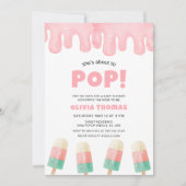 Invitation Pink Sur Le Point De Pop Baby shower De Crème De G (Devant)