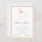 Invitation Pink Swan, Mariage, Baby Shower (Devant)