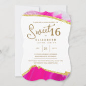 Invitation Pink SWEET 16 Moderne Unique 16ème Anniversaire (Devant)