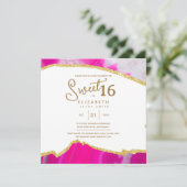 Invitation Pink SWEET 16 Moderne Unique 16ème Anniversaire (Debout devant)