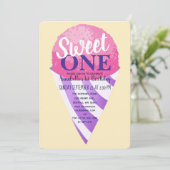 Invitation Pink Sweet One Snow Cone Enfants Premier anniversa (Debout devant)