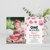 Invitation Pink Sweet Watermelon Anniversaire 1er anniversair (Debout devant)