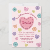 Invitation Pink Sweetheart Candy Valentine Anniversaire (Devant)