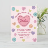 Invitation Pink Sweetheart Candy Valentine Anniversaire (Debout devant)