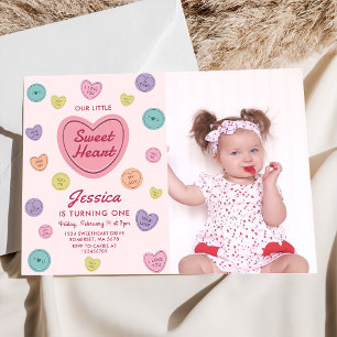 Invitation Pink Sweetheart Candy Valentine Anniversaire Photo