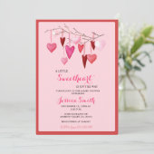 Invitation Pink Sweetheart Valentine Baby shower pour fille (Debout devant)