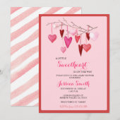 Invitation Pink Sweetheart Valentine Baby shower pour fille (Devant / Derrière)