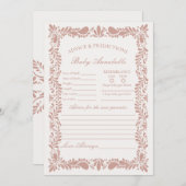 Invitation Pink Talavera Carrelage espagnol Conseils pour la  (Devant / Derrière)