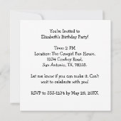 Invitation Pink tendance fille bottes fille fête d'anniversai (Dos)