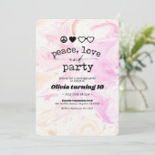 Invitation Pink Tie Dye Hippie Super fête d'anniversaire (Debout devant)