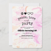Invitation Pink Tie Dye Hippie Super fête d'anniversaire (Devant)