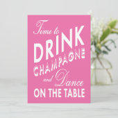 Invitation Pink Time to Dance sur la Table Bachelorette Party (Debout devant)