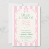 Invitation Pink Tini Un Est Sur Le Chemin Baby shower (Devant)