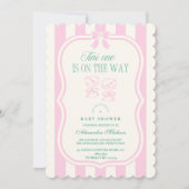 Invitation Pink Tini Un Est Sur Le Chemin Baby shower (Devant)
