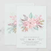 Invitation Pink Tis The Season Mint Dîner De Vacances Invitat (Devant / Derrière)