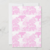 Invitation Pink Toile Safari Animaux Chinoiserie Anniversaire (Dos)