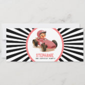 Invitation Pink Too Fast Racing Car Billet Anniversaire (Dos)