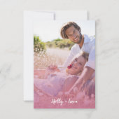 Invitation Pink Trendy Transparency Effect Photo Couple (Devant)