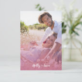 Invitation Pink Trendy Transparency Effect Photo Couple (Debout devant)