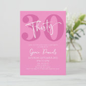 Invitation Pink Trente-trentième fête d'anniversaire (Debout devant)