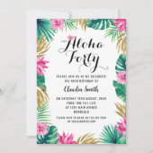 Invitation Pink Tropical 40th Birthday (Devant)