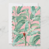 Invitation Pink Tropical Banana Palm Feuille Mariage (Dos)