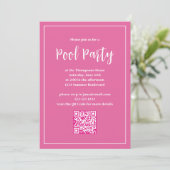 Invitation Pink Tropical Floral Summer Party (Debout devant)