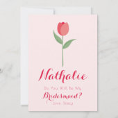 Invitation Pink Tulip Bridesmaid Proposal Card (Dos)