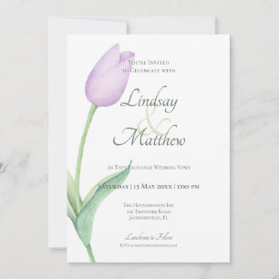 Invitation Pink Tulip Solo Purple Moderne