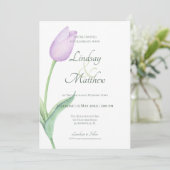 Invitation Pink Tulip Solo Purple Moderne (Debout devant)