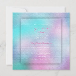 Invitation Pink Turquoise Aquatique Tiffany Beach Océan Aquar