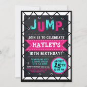 Invitation Pink Turquoise Girls Jump & Play Trampoline Park B (Devant)