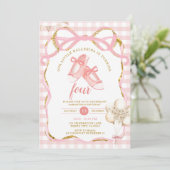 Invitation Pink Tutu Ballerina En vichy Anniversaire (Debout devant)