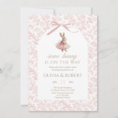 Invitation Pink Tutu Bunny Floral Baby Shower (Devant)